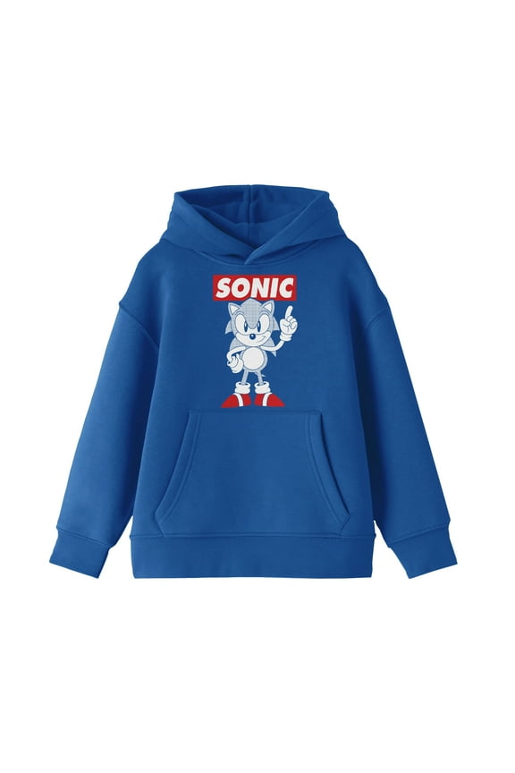 Sonic the Hedgehog Character and Logo Youth Royal Blue Hoodie - M