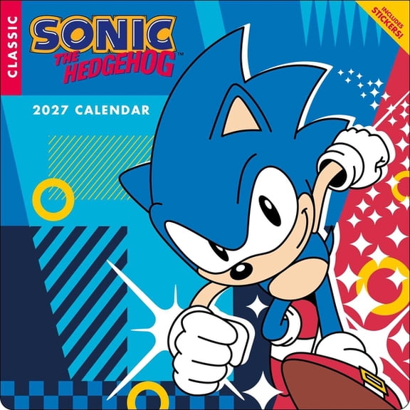 Sonic the Hedgehog Classic 2027 Wall Calendar with Bonus Stickers, (Paperback)