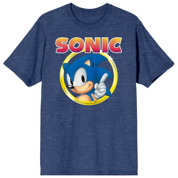 Sonic the Hedgehog Classic Character Men's Blue Graphic Tee-3XL