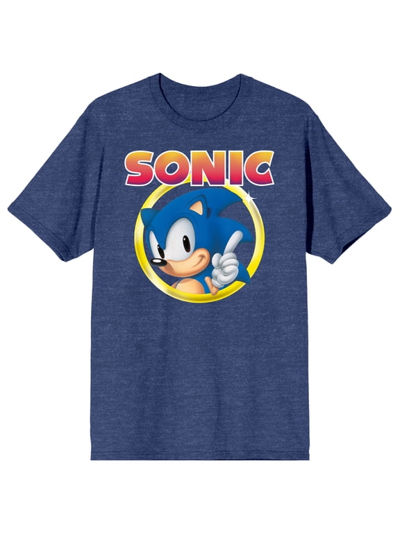 Sonic the Hedgehog Classic Character Men's Blue Graphic Tee-S