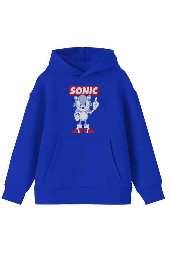 Sonic the Hedgehog Classic Character Youth Royal Blue Hoodie -XL