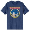 thumbnail image 1 of Sonic the Hedgehog Classic Character and Title Men's Navy Blue Graphic Tee-Medium, 1 of 3