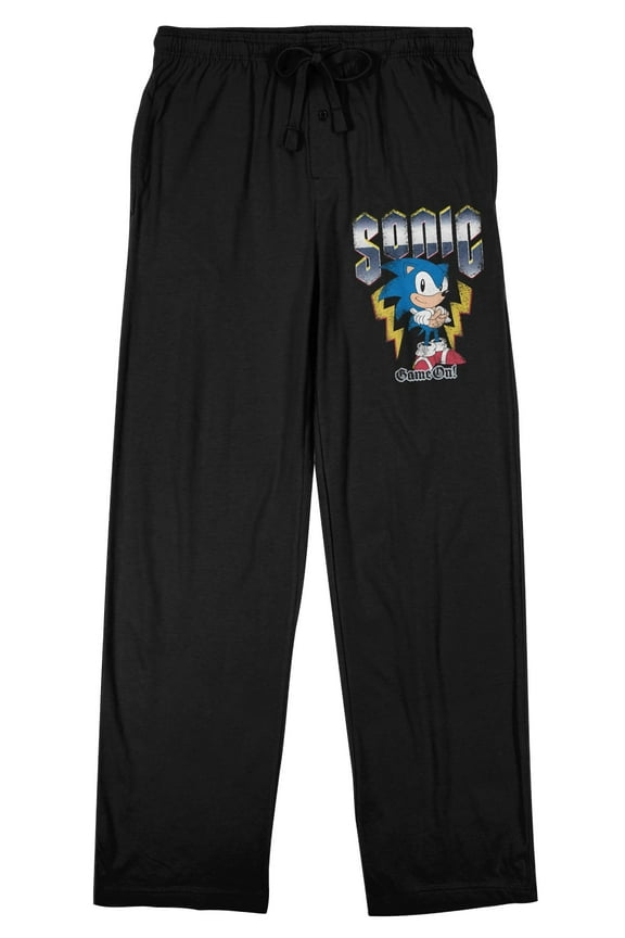 Sonic the Hedgehog Classic Since 1991 Men's Black Graphic Sleep Pajama Pants-XL