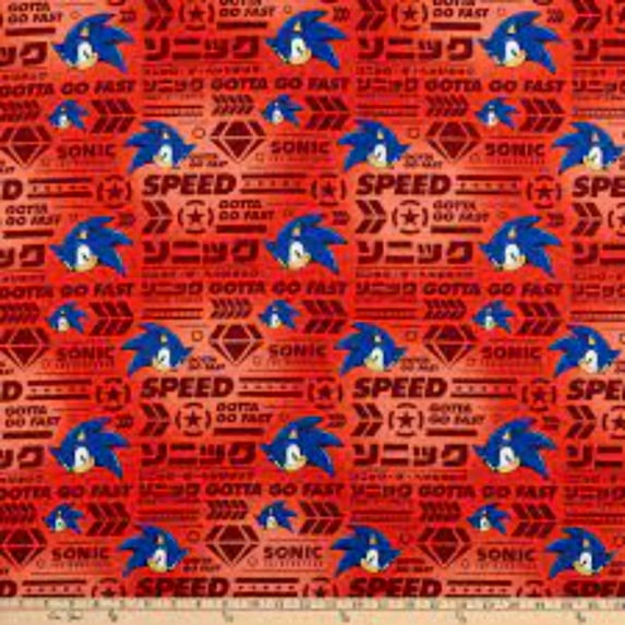 Sonic the Hedgehog Cotton Fabric