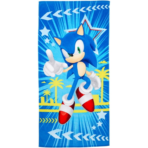 Sonic the Hedgehog Cotton Kids Beach Towel, 28" x 58"