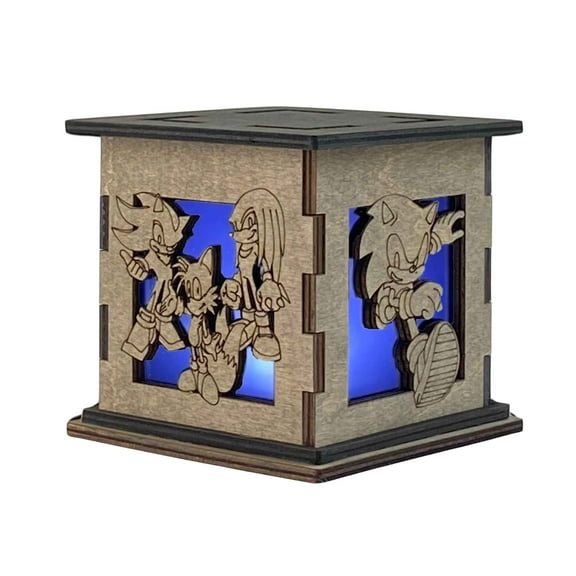 Sonic the Hedgehog Decorative Glow Box | Sonic Wooden Light Up Box | Gamer Nightlight