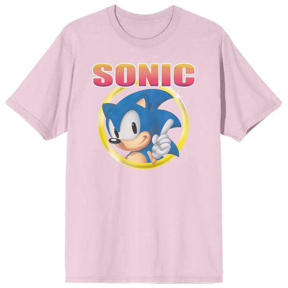 Sonic the Hedgehog Distressed Art Men's Pink Short Sleeve Tee-XXL