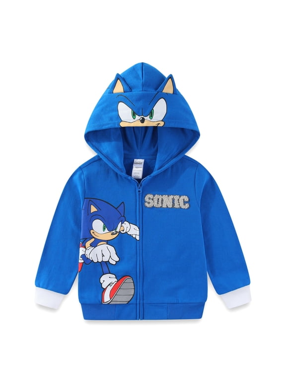 Fleece Full Zip Up Hoodie with Ears (Boys), Sizes 3T-7