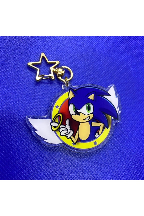 Sonic the Hedgehog Glitter Keychain Charm (1 keychain)