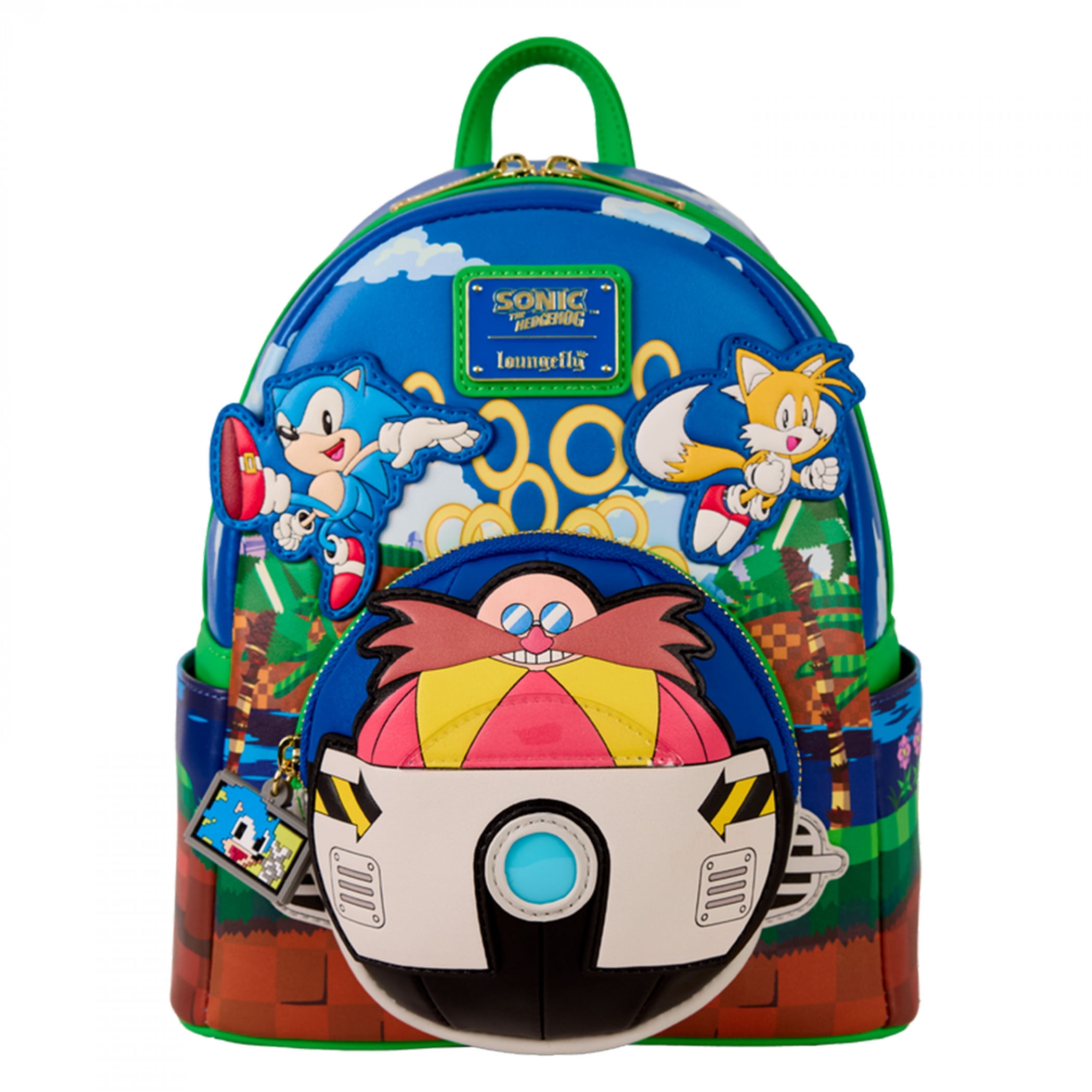 Sonic the Hedgehog Green Hill Zone Light Up Mini Backpack by Loungefly