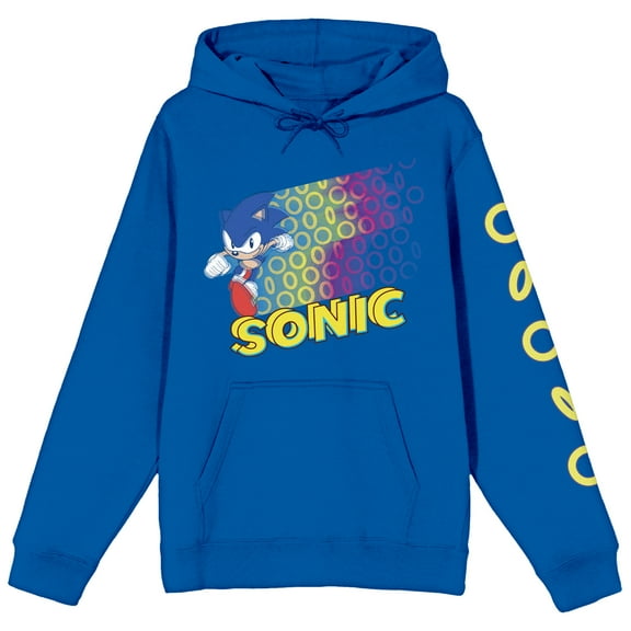 Sonic the Hedgehog In Action Women's Royal Blue Adult Hoodie-Large