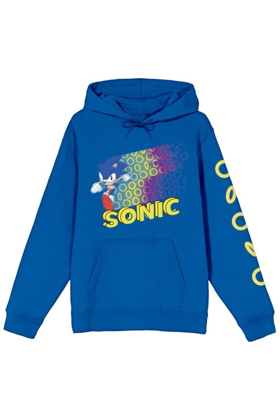 Sonic the Hedgehog In Action Women's Royal Blue Adult Hoodie-Small