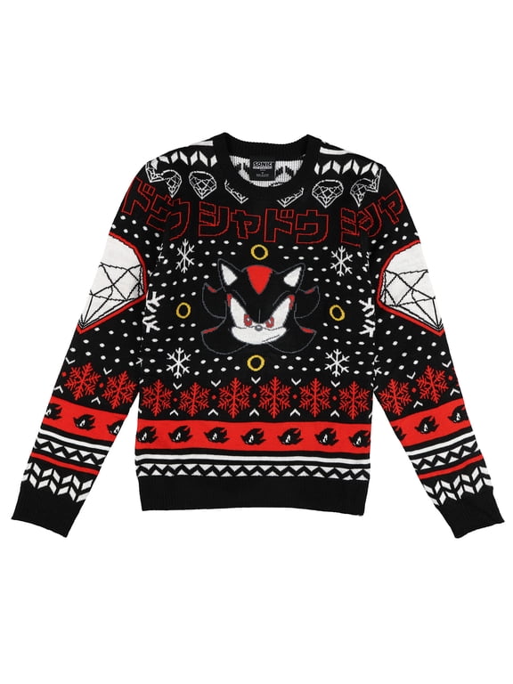 Sonic the Hedgehog Kid's Christmas Ugly Sweater Shadow Knit Pullover