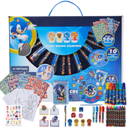 Sonic the Hedgehog Kids Art Set Painting Coloring Art Supplies and Stickers 716 Piece Set
