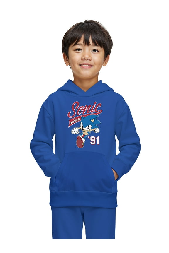 Sonic the Hedgehog Kids Graphic Fleece Hoodie with Long Sleeves, Sizes 6-18
