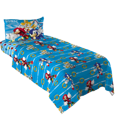 Sonic the Hedgehog Kids 3 Piece Blue Sheet Set, Twin