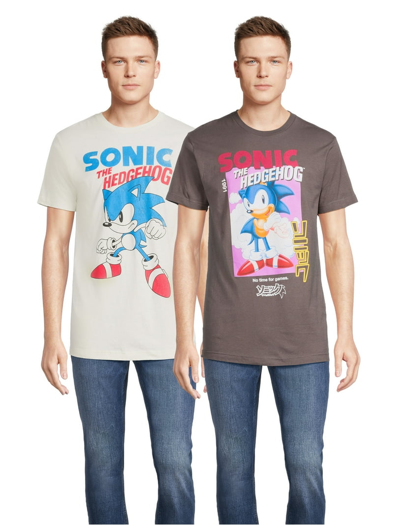 Sonic the Hedgehog Men's Big Men's Graphic Tee Shirts, 2-Pack, S