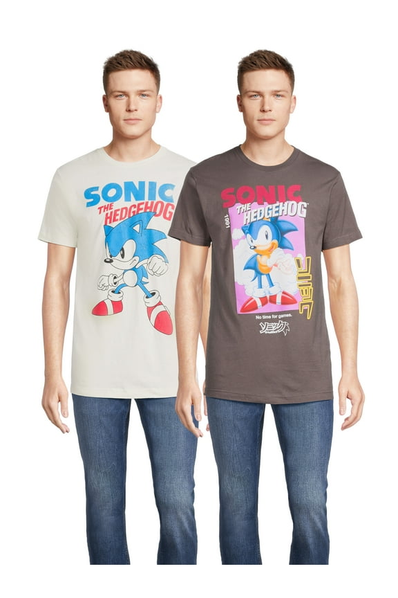 Men's & Big Men's Graphic Tee Shirts, 2-Pack, S-3XL