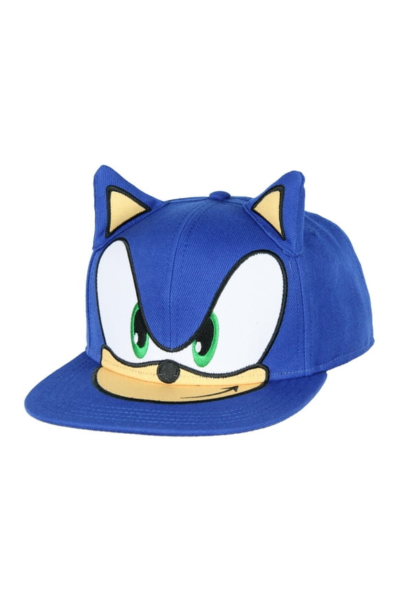 Sonic the Hedgehog Men's Hat Embroidered 3D Character Face and Ears Snapback Cap