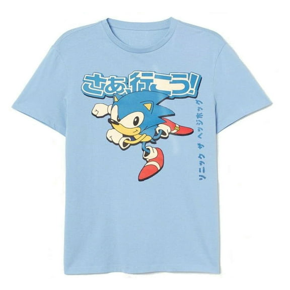 Sonic the Hedgehog Men's Short Sleeve T-Shirt Light Blue (2XL)