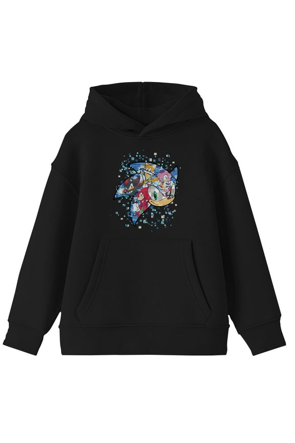 Sonic the Hedgehog Modern Character Group Black Hoodie - M