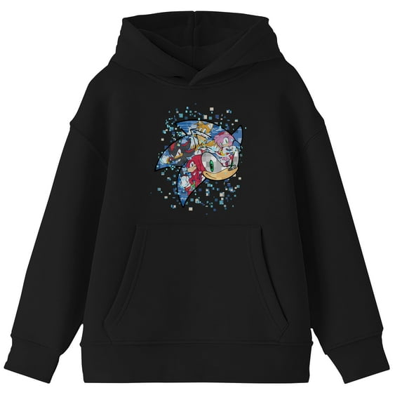 Sonic the Hedgehog Modern Character Group Black Hoodie - S