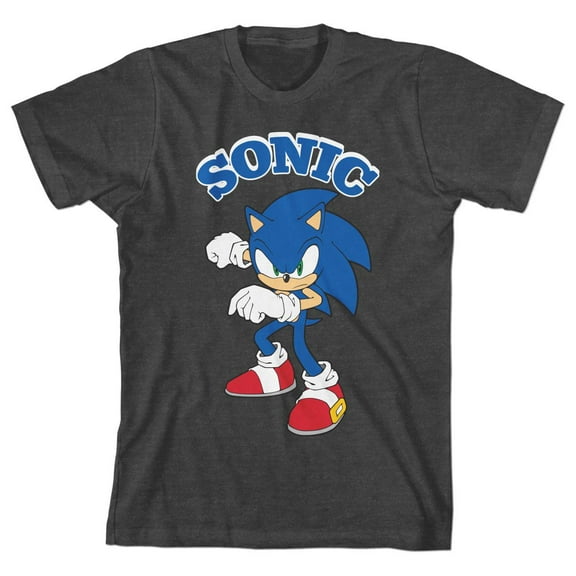 Sonic the Hedgehog Modern Character Youth Charcoal Gray Graphic Tee- S