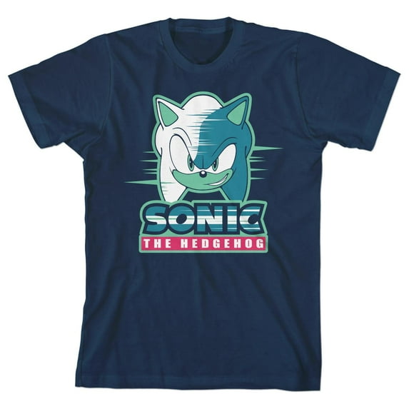 Sonic the Hedgehog Modern Remix Youth Navy Blue Graphic Tee - XL