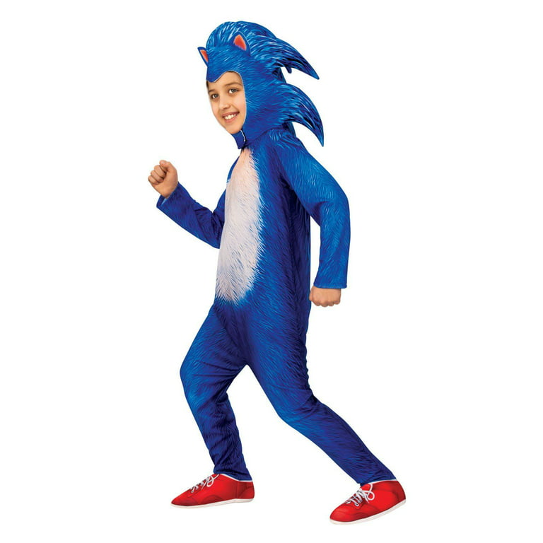 Sonic the Hedgehog Movie Sonic Deluxe Boy's Halloween Fancy-Dress Costume  for Child, L 