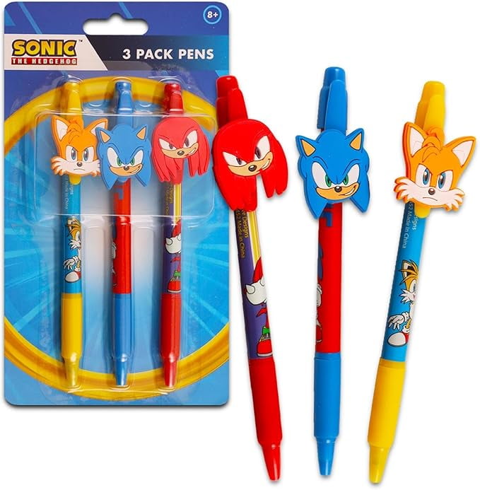 Sonic the Hedgehog Pen Set - 6 Pc Sonic Ballpoint Pens Gift Bundle for ...