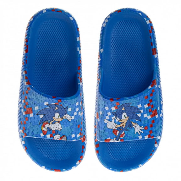 Sonic the Hedgehog Pixels Kid's Slide Sandals-Size 3