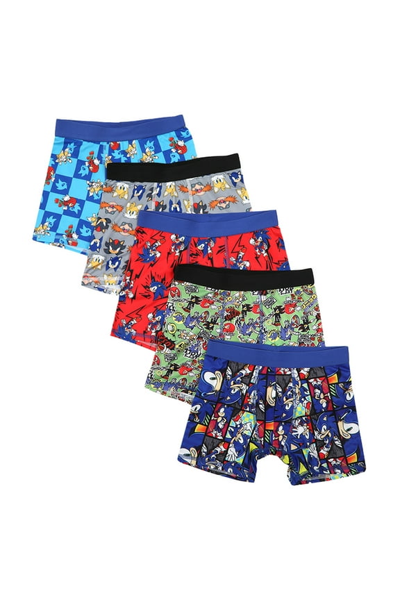 Sonic the Hedgehog Boys Boxer Briefs Set - 5 Pack Kids Underwear-10