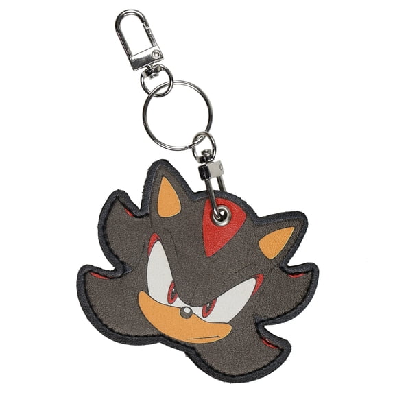 Sonic the Hedgehog Shadow PU Leather Air Tag Holder Keychain Lobster Clasp Key Ring for Keys and Bags