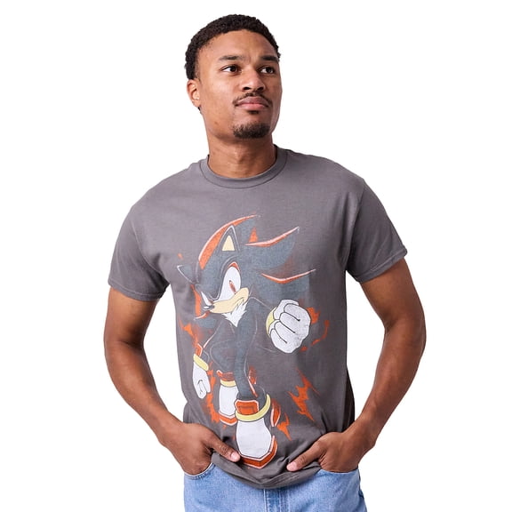 Sonic the Hedgehog Shadow Vintage Adult Black Crew Neck Short Sleeve Tee-XXL