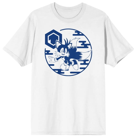 Sonic the Hedgehog Tails Character Mens White Graphic Tee -L