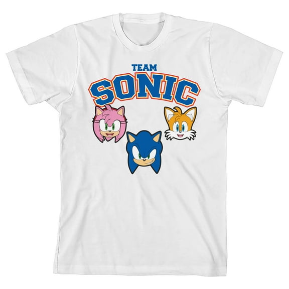 Sonic the Hedgehog Team Sonic Characters Youth Girl White Short Sleeve Tee-Medium