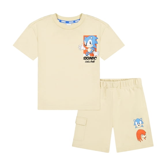 Sonic the Hedgehog Toddler Boy French Terry Short Set, Sizes 12 Months-5T