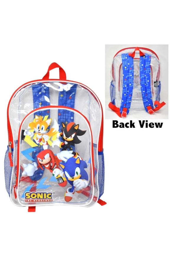 the Hedgehog Transparent 16" School Backpack for boys ages 3+