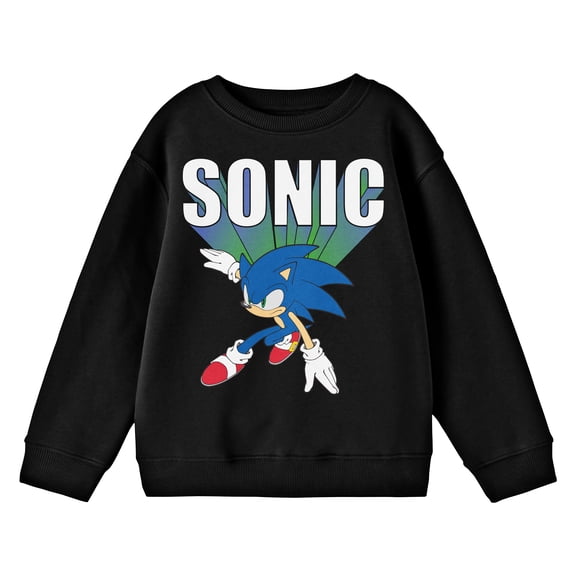 Sonic the Hedgehog Video Game Character Youth Boys Black Sweatshirt - S