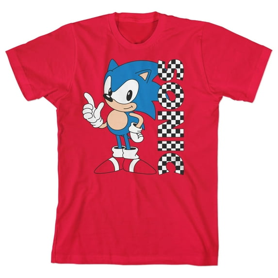 Sonic the Hedgehog Video Game Character Youth Boys Red Graphic Tee-Small