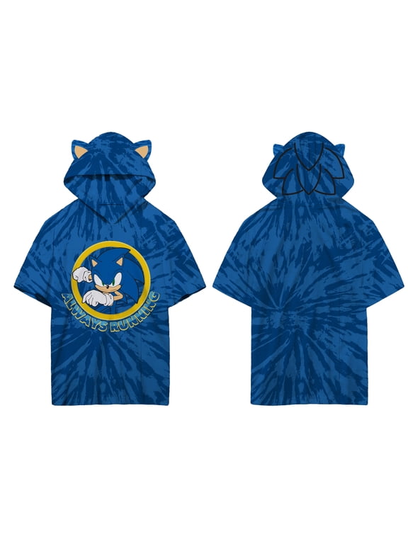 Sonic the Hedgehog Youth Boys Blue Printed Cosplay Hoodie Costume-XXL