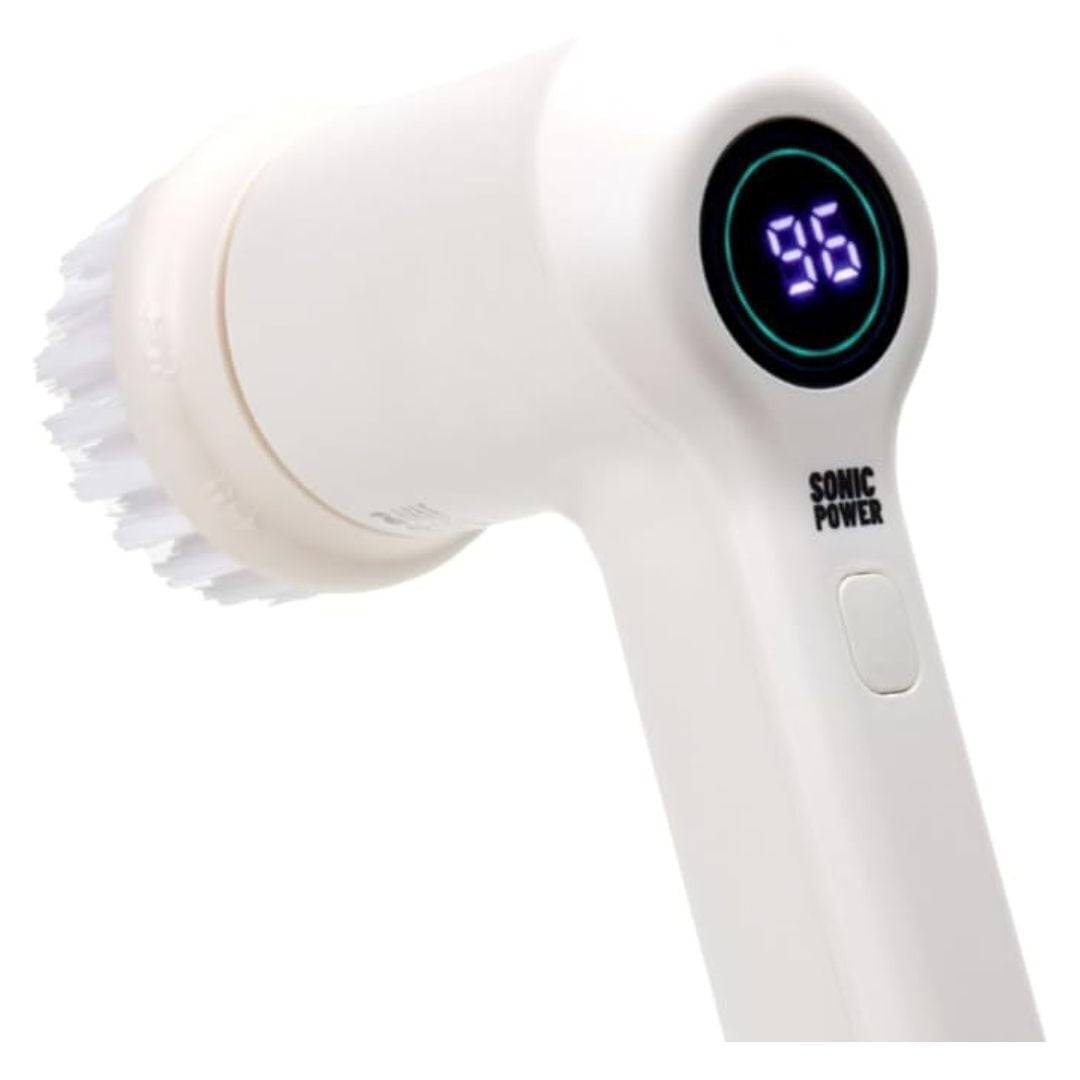 Sonic Power White Plastic Handheld Electric Scrubber