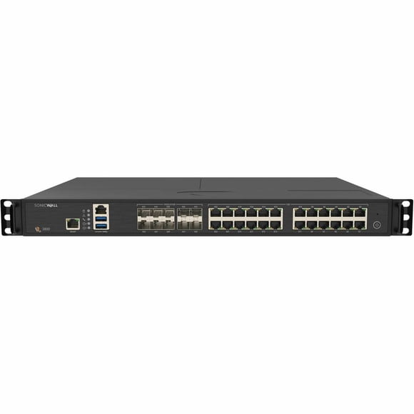 SonicWall NSa 3800 Network Security/Firewall Appliance - Centralized Management - 24 Port - Gigabit Ethernet, 10 Gigabit Ethernet, 5 Gigabit Ethernet, 2.5 Gigabit Ethernet - 12 Gbit/s Firewall Thro...