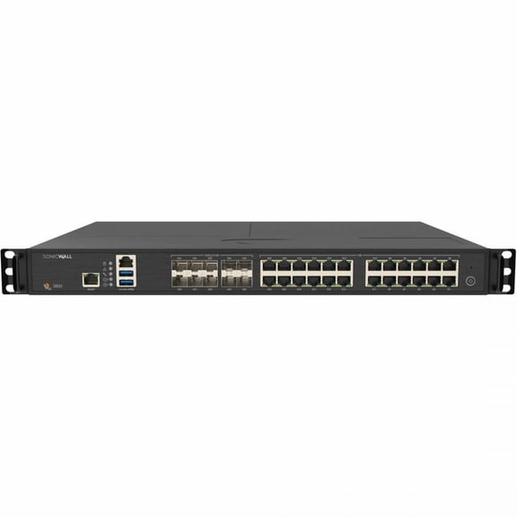 SonicWall NSa 3800 Network Security/Firewall Appliance - Centralized Management - 24 Port - 1000Base-T, 10GBase-X, 5Gbase-X - 10 Gigabit Ethernet, Gigabit Ethernet, 5 Gigabit Ethernet - 12 Gbit/s F...