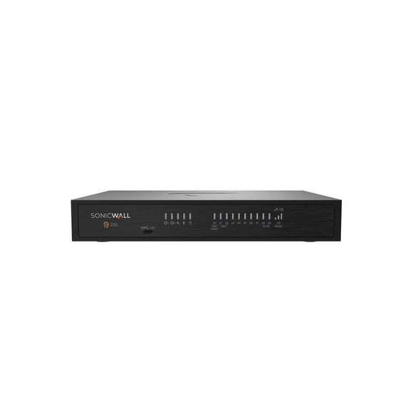 SonicWall TZ380 Network Security/Firewall Appliance - Intrusion Prevention - 8 Port - Gigabit Ethernet, 5 Gigabit Ethernet, 2.5 Gigabit Ethernet - 3.50 Gbit/s Firewall Throughput - MD5, AES (128-bi...