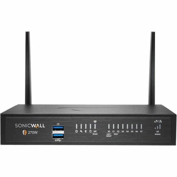 SonicWall TZ270W Network Security/Firewall Appliance - Intrusion Prevention - 8 Port - 1000Base-T - Gigabit Ethernet - 2 Gbit/s Firewall Throughput - Wireless LAN IEEE 802.11 a/b/g/n/ac - DES, 3DES...