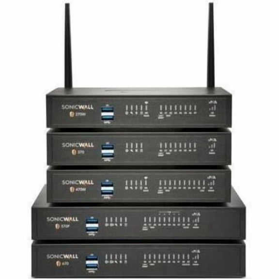 SonicWall TZ370 Network Security/Firewall Appliance - Intrusion Prevention - 8 Port - Gigabit Ethernet - 3 Gbit/s Firewall Throughput - DES, 3DES, MD5, SHA-1, AES (128-bit), AES (192-bit), AES (256...