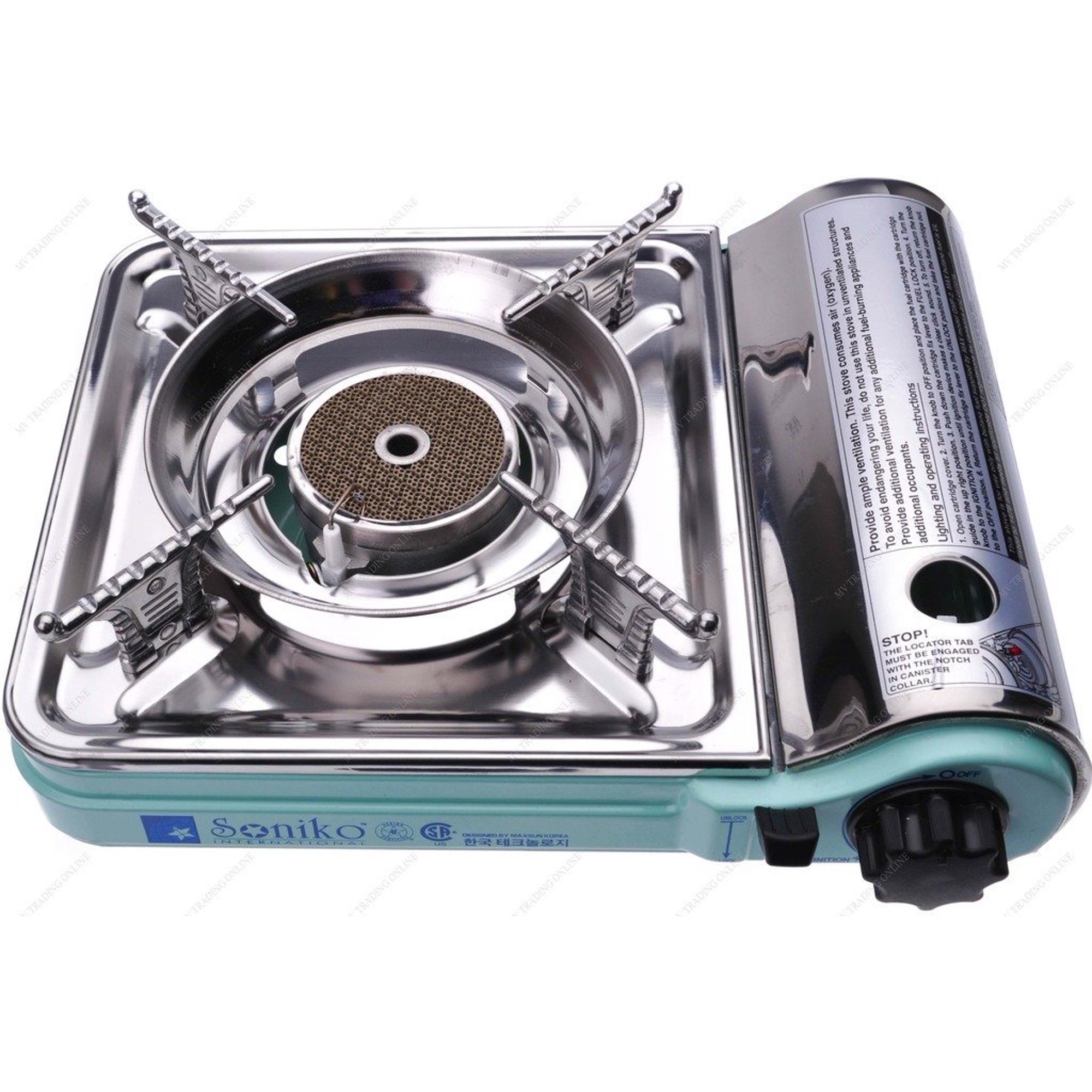 Soniko NS7000C Stainless Stainless Mini Portable Gas Stove with InfraRed  Technology Ceramic Burner, Green - Walmart.com