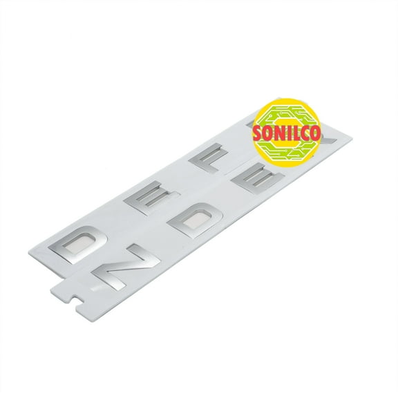 Sonilco High Quality Replacement Decal Badge Logo Vehicle Exterior Letters Compatible With LR Defender Hood Front Silver Finish