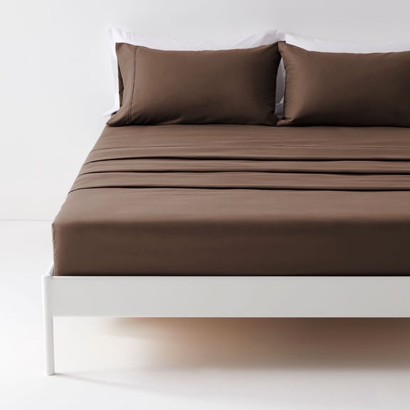 Sonive Bed Sheet Sets, Ultra Soft Breathable Luxury 4 Piece (Brown, King)